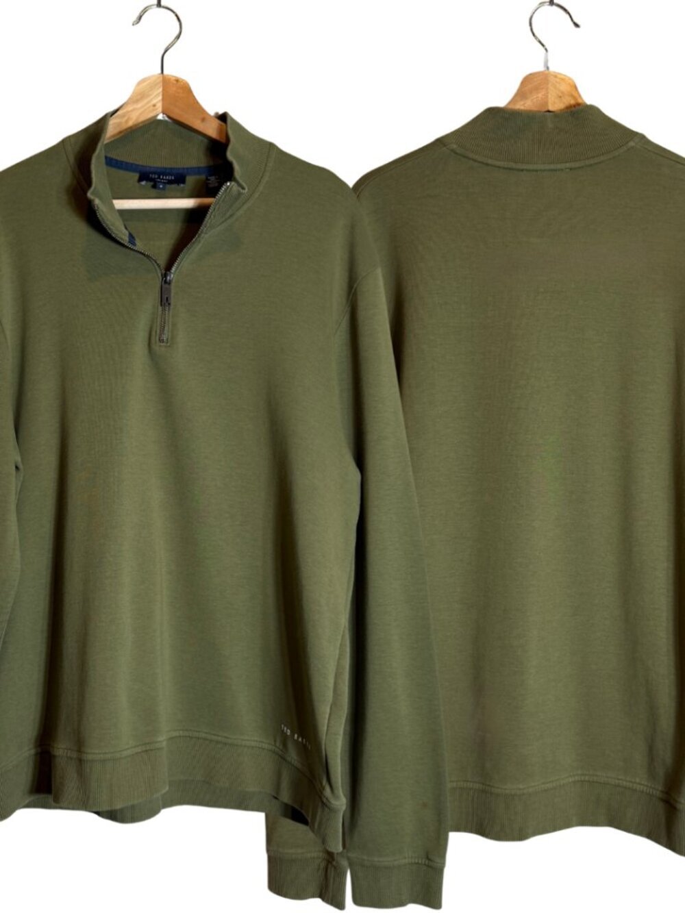 Ted Baker London Long Sleeve Half Zip Funnel Neck Sweatshirt Men's 6 Green NWOT